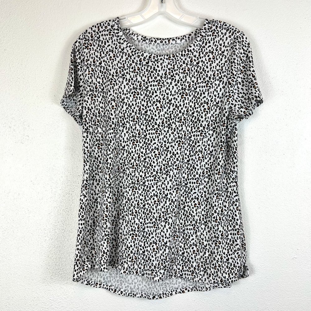 24/7 TOP SIZE MED ANIMAL PRINT HIGH-LOW HEMLINE
